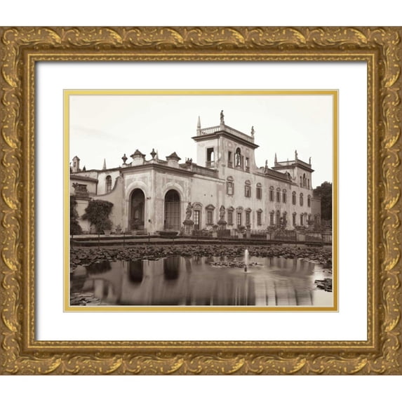Blaustein, Alan 32x26 Gold Ornate Wood Framed with Double Matting Museum Art Print Titled - Banc de Jardin - 37