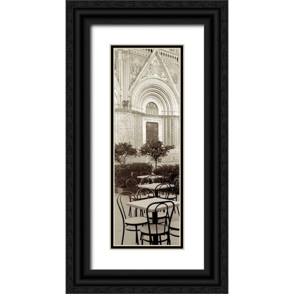Blaustein, Alan 7x14 Black Ornate Wood Framed with Double Matting Museum Art Print Titled - Orvieto Caffe - 1