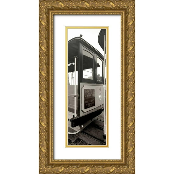Blaustein, Alan 7x14 Gold Ornate Wood Framed with Double Matting Museum Art Print Titled - Cable Car Pano - 1