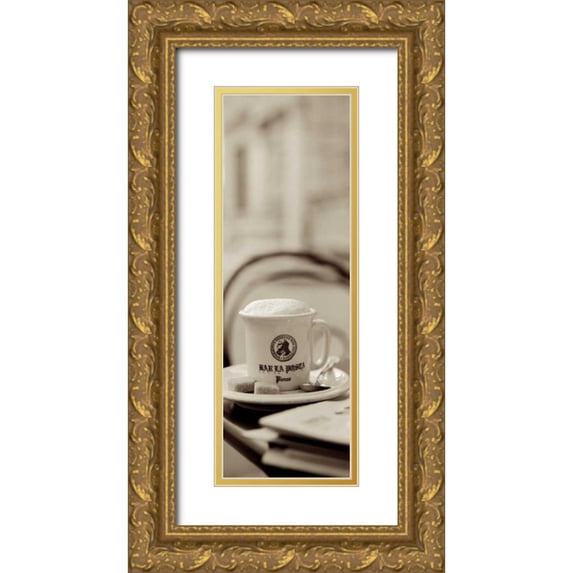 Blaustein, Alan 7x14 Gold Ornate Wood Framed with Double Matting Museum Art Print Titled - Tuscany Caffe - 5