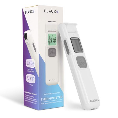 Blaux Forehead Thermometer - Instant Digital Forehead Thermometer with Fever Color Indicators for Adults and Babies