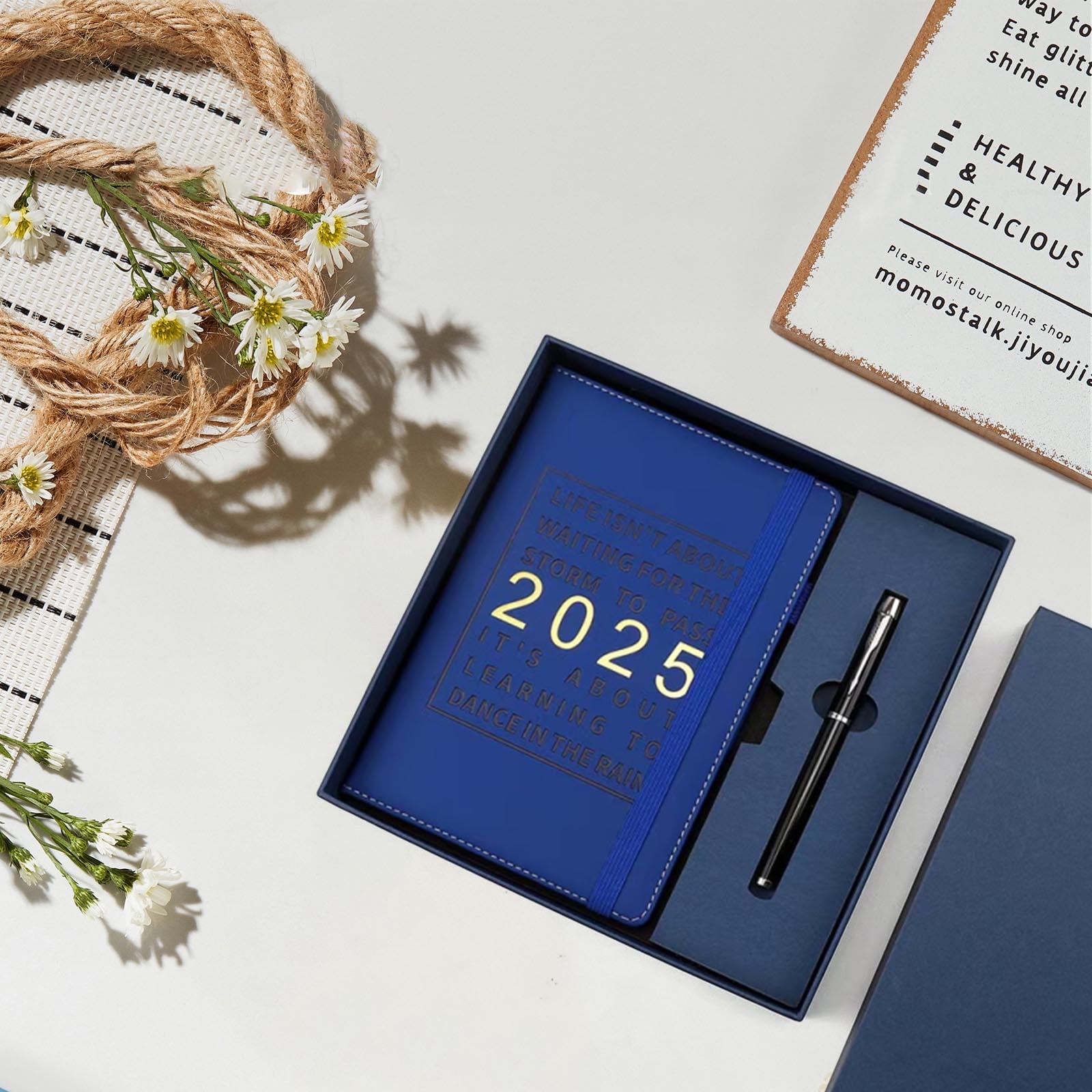 Blaxill 2025 Calendar Notebook, Daily Planner with English Calendar