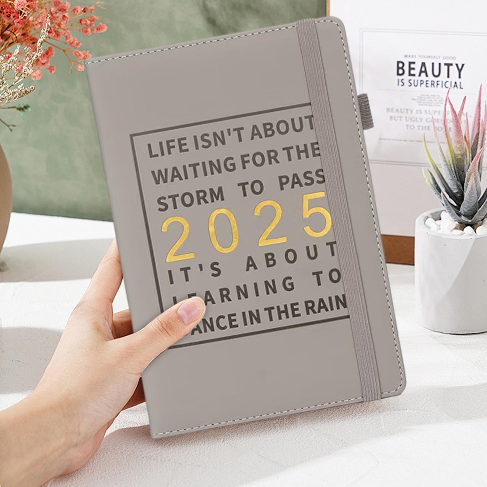 Blaxill 2025 Calendar Notebook, Daily Planner with English Calendar