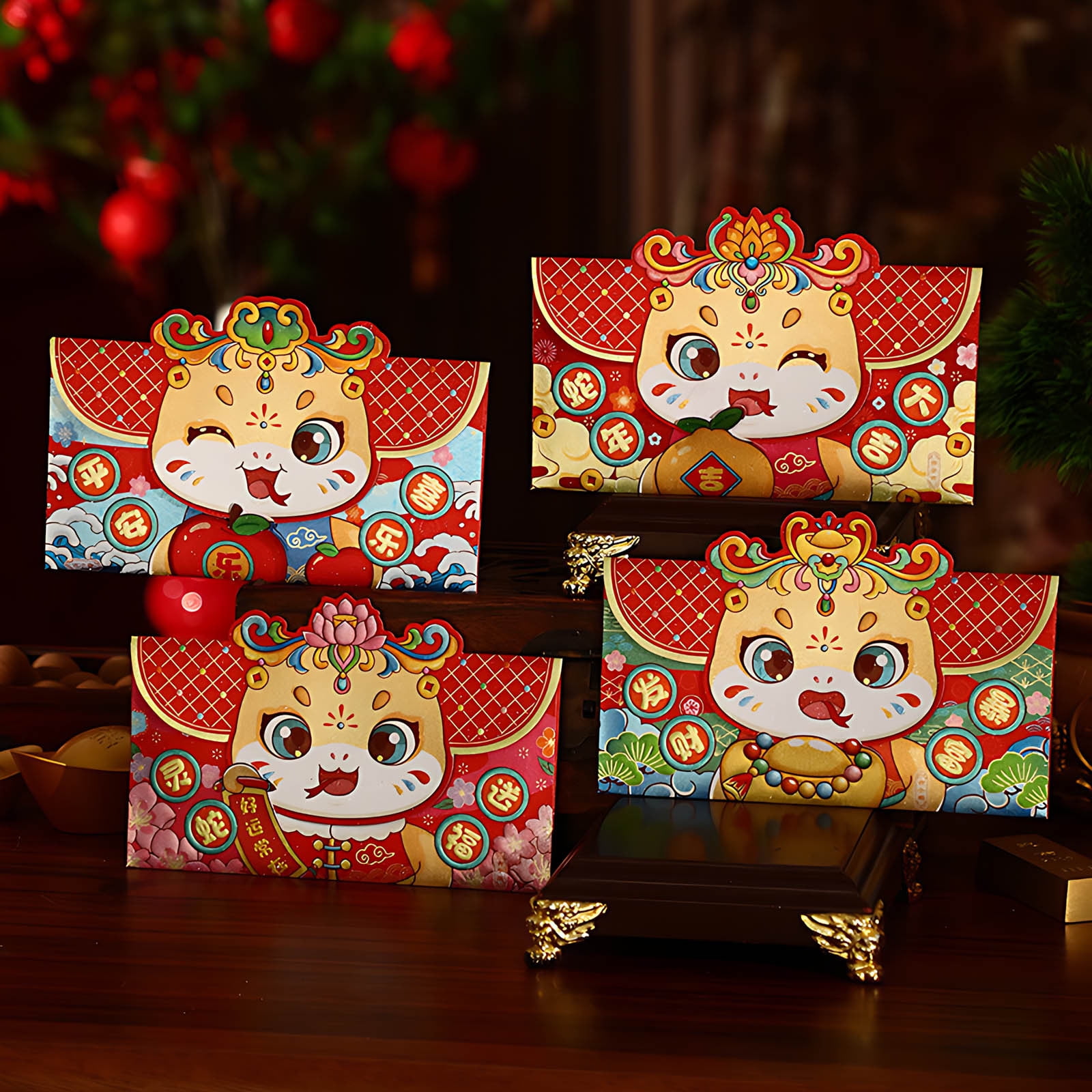 Blaxill 2025 Year of the Snake New Year Red Envelopes 4PCS Chinese