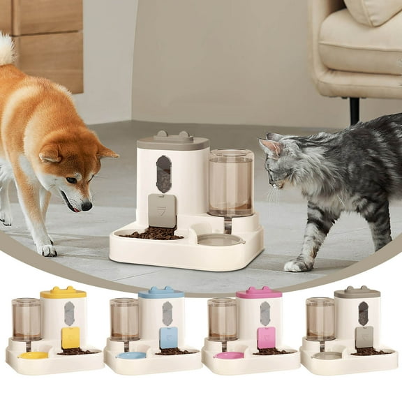 Blaxill Automatic Cat Feeder & 3.8L Water Dispenser | Gravity Dry Food Hopper | Upgraded Polypropylene Odor Resistant | Transparent Window | 27x27x23cm | One Set