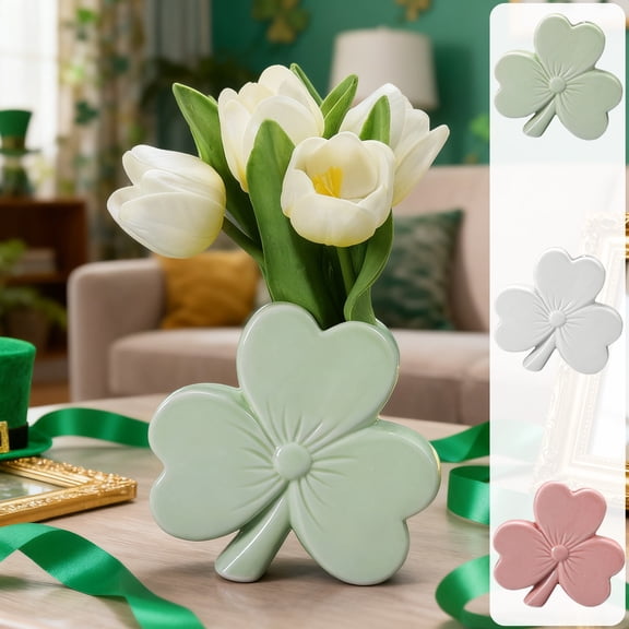 Blaxill Ceramic Flower Vase | Decorative Floral Arrangement Vessel | Refined Minimalist Style | Stable Structure | Display Fresh or Dried Flowers | Pink White Red Green | 12x11.5x3.6cm | 1 Pack