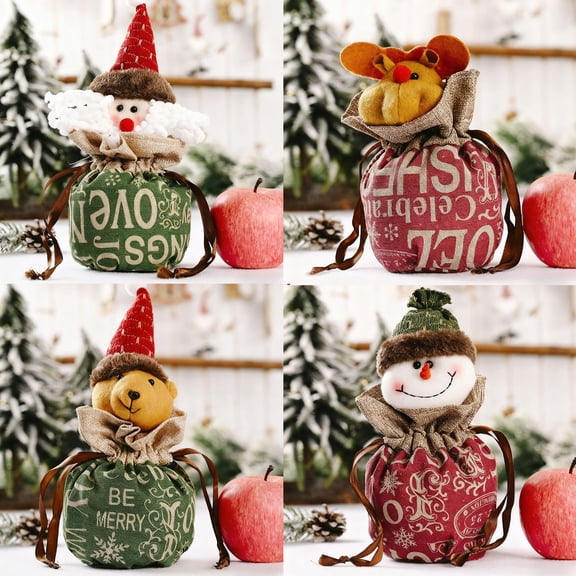 Blaxill Christmas Eve Fruit Packaging Bag | Reusable Polyester Drawstring Gift Wrap | Red Green | Soft Non-abrasive Interior | Extra Thick | 32x15x15cm | 1 Pack