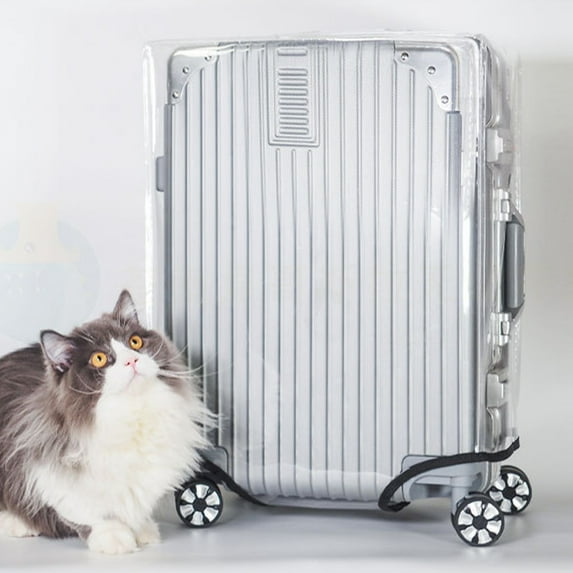 Blaxill Clear PVC Luggage Cover | Suitcase Cover for Wheeled Luggage | Waterproof, Scratch Resistant, High Temp | Handle Hole, Tape Closure | Fits 22/26/30 Inch | 1 Piece