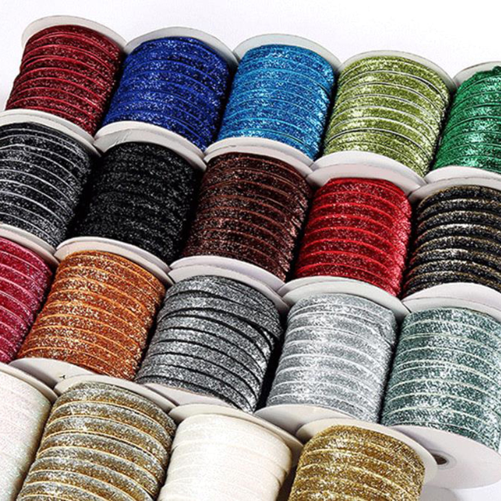 Broad Ribbon Blaxill Colorful Wired Ribbon 1 cm Wide | 50 Yard Spool | Textured ...