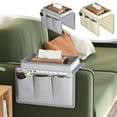 thumbnail image 1 of Blaxill Couch Armrest Organizer, Bedside Storage Caddy, Remote Holder, Sofa Organizer, 31x19cm, Oxford Fabric, Gray/Beige, Living Room Bedroom, 1 of 8