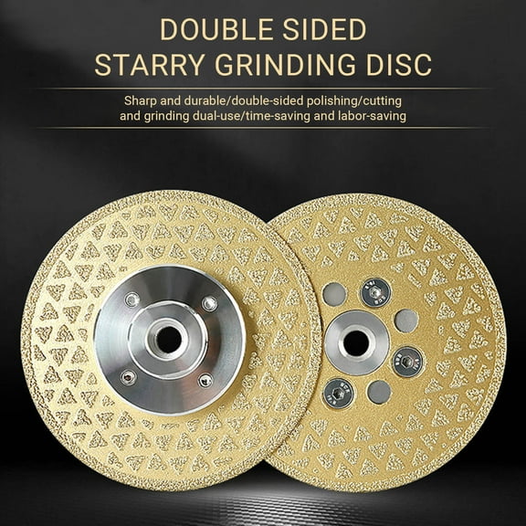 Blaxill Diamond Angle Grinder Cutting Disc | Double-Sided Star Shape | Electroplated Emery | Gold Finish | 4.5 Inch 5/8 Arbor | Wet & Dry Use | Efficient Grinding | 1 Pack | 100x22.2mm