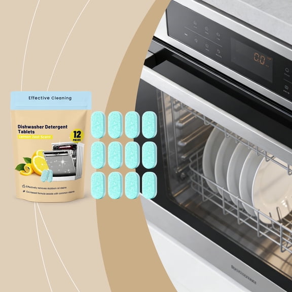 Blaxill Dishwasher Cleaner, Deep Clean Tablets, Grease Remover, Limescale Removal, 12 Pack, For All Dishwasher Models, Easy Home Kitchen Use