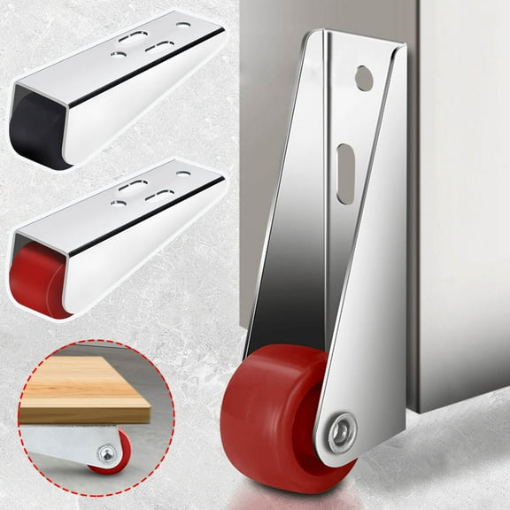 Blaxill Door Bottom Wheel, Swivel Caster Bracket, Sliding Wooden Door Support, Galvanized Alloy Nylon, 2.06x8.3x3.0cm, Home Improvement