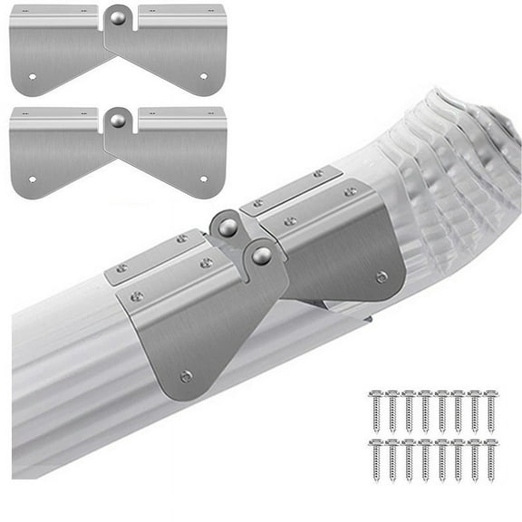 Blaxill Gutter Extension Hinge 2 Pack | Downspout Extension Flip-Up Hinges for Rectangle or Square Downspouts | DIY Install, Adjustable, Paintable, Secure Fit, Drainage Solution