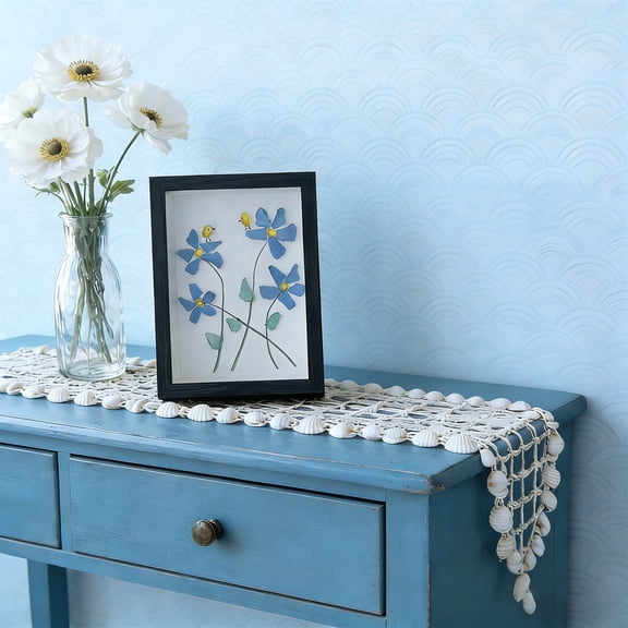 Blaxill Home Decor, Sea Glass Photo Frame, Living Room Decoration, Desktop Accessories, Artificial Board Metal, Contemporary Decor