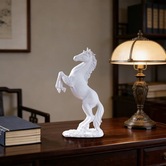 Blaxill Horse Sculpture, Home Decor, Resin Figurine, Living Room Decoration, 30cm White, Elegant Minimalist, Gift/Display