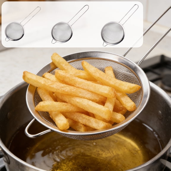 Blaxill Kitchen Strainer, Stainless Steel Mesh Sieve, Fine Mesh, Baking Tool, 10.83x5.16in Silver, Party/Cooking