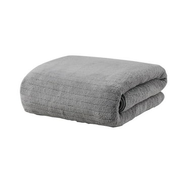 Blaxill Large Bath Towels on Clearance, Premium Oversized Bath Towels, Coral Velvet 29.5 x 13.7 Highly Absorbent Hair Towel with Striped Pattern Quick Dry Bath Towels for Bathroom Kitchen Spa Hotel