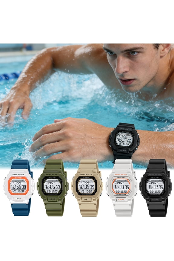 Men's Outdoor Digital Watch | Waterproof Rugged Sport Wristwatch - Luminous Display | | Stopwatch | Hiking Running Camping Swimming | Long Battery Life | 1 Pack