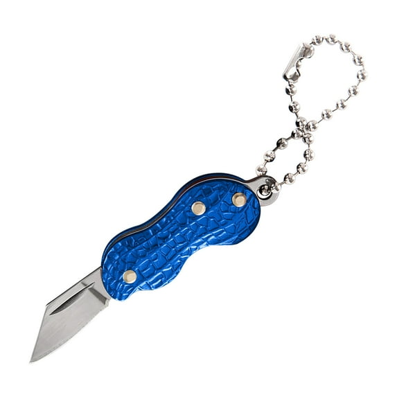 Blaxill Mini Portable Pocket Knife Necklace | Folding Stainless Steel Keychain | Peanut Shape Design | Non-Slip Groove | Lightweight | Easy Carry for Fishing, Camping, Hiking