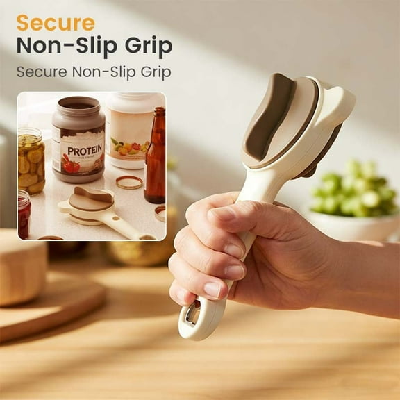 Blaxill Multi-Function Jar Opener Tool | Adjustable Rotating Head Bottle Cap Opener | Ergonomic Non-Slip Handle | Grip Labor-Saving Kitchen Gadget | Fits Multiple Container Sizes | 4-in-1 Pack