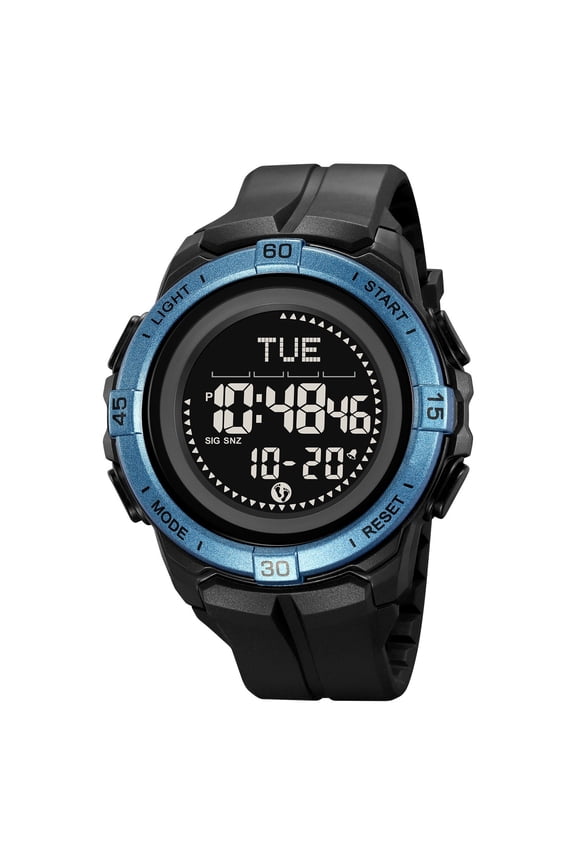 Multifunctional Outdoor Electronic Watch | Military Green Black-Blue Black | High-Precision Compass Pedometer Stopwatch Barometer | 50M Water Resistant | ABS TPU Strap | Mountaineering