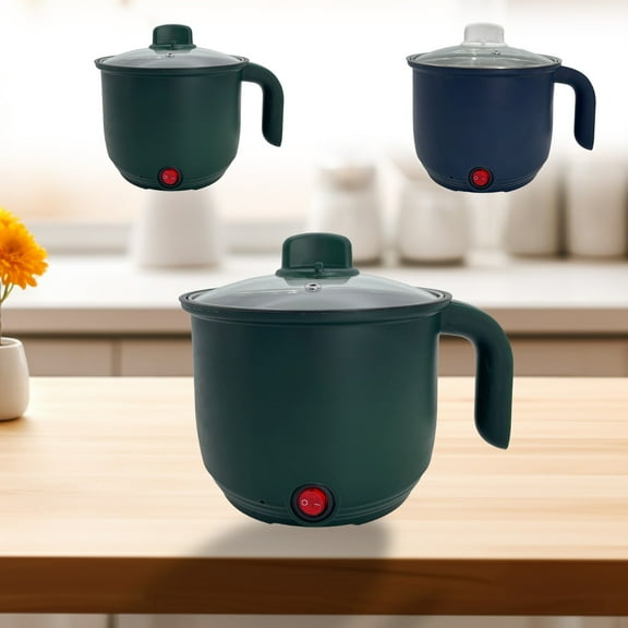 Blaxill Rice Cooker Electric Mini Multi-Purpose Compact Cooker for Rice Noodles Hot Pot Light Frying | Stainless Steel Non-Stick Inner Pot | Transparent Lid | 17x17x13.5cm | Blue or Green