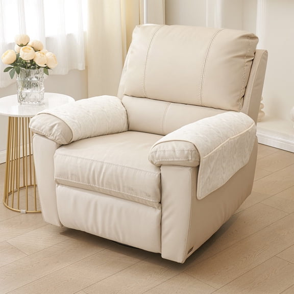 Blaxill Sofa Armrest Pads | Soft Cloth Material | Cushion for Arm Support | Protective Slipcover | Knitted Design | 2-Pack | 26x20in | White Gray Orange | Universal Fit