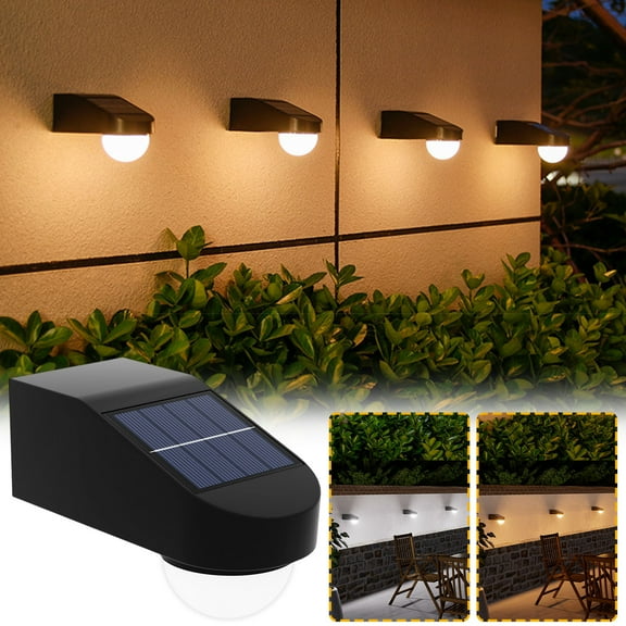 Blaxill Solar Outdoor Garden Wall Lamp | 5 LED Weatherproof ABS | Automatic Dusk Sensor | 2V Polysilicon Panel | Rechargeable AAA 600mAh | White/Warm Light | 6.5×13.5×6cm