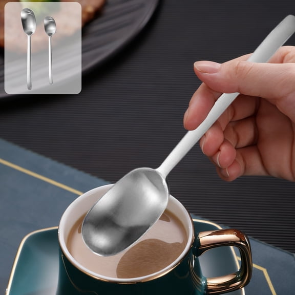 Blaxill Stainless Steel Coffee Spoon | Long Handle Stirring Spoon for Iced Tea, Desserts | Ergonomic Tree Branch Design | Silver | 1pc | 20.7×3.9cm and 13.4×2.5cm | Dishwasher Safe