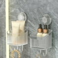 thumbnail image 1 of Blaxill Suction Cup Shelf - Removable No Drill Vacuum Organizer | Clear Plastic Storage Rack | Strong Non-Marking for Kitchen Bath Glass Mirror | Space Saving 1pc | 22x9.3cm | Green White Gray, 1 of 6