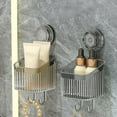 thumbnail image 1 of Blaxill Suction Cup Shelf - Removable No Drill Vacuum Organizer | Clear Plastic Storage Rack | Strong Non-Marking for Kitchen Bath Glass Mirror | Space Saving 1pc | 22x9.3cm | Green White Gray, 1 of 6