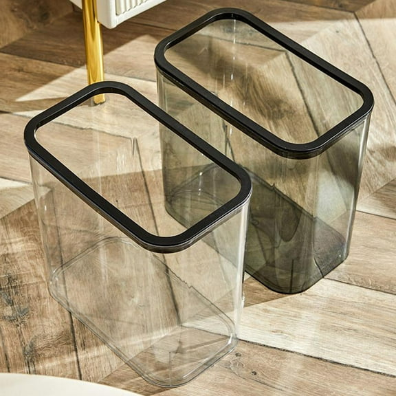 Blaxill Transparent PE Trash Can | Lidless Pressure-Ring Waste Bin | Clear Tapered Design | Reinforced Rims | Odor-Containment | Lightweight Large Capacity | 27x26x16cm | 1 Piece