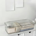 thumbnail image 1 of Blaxill Transparent Plastic Storage Box | Clear Gray Acrylic-Style Organizer | Stackable Desktop Container with Lid & Handles | 3 Sizes for Masks, Office, Cosmetic Supplies, 1 of 6