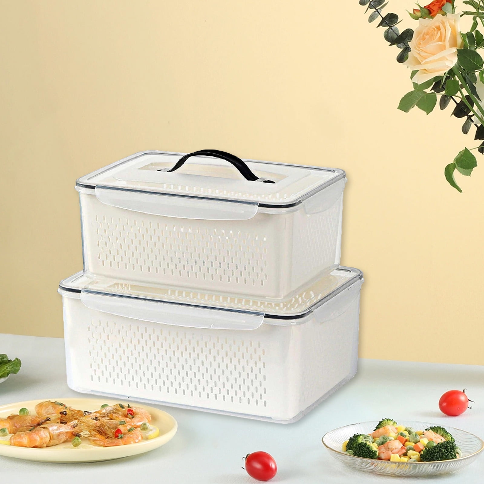 Blaxill Vegetable Fruit Storage Container Large Capacity | Plastic ...