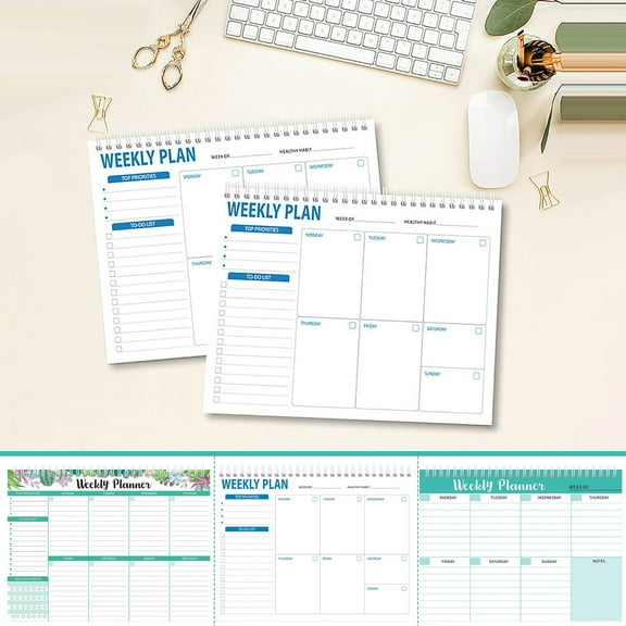 Blaxill Weekly Planner Organizer | Double Line Note Book | Tear-Off Sheets | Prioritization System | 7-Day Daily Layout | Sturdy Cardboard Backing | 25.4x19cm | 1 Pack