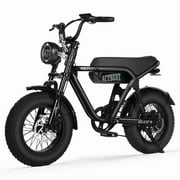 Blaze 16" Electric Bike for Adults/Teens, Peak 1200W 55 Miles, Fat Tire Ebike, 25Mph Full Suspension Electric Motorcycle，UL2849 Gray