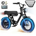 thumbnail image 1 of Blaze 16" Electric Bike for Adults/Teens, Peak 1200W 55 Miles 25Mph Full Suspension Fat Tire Electric Motorcycle,Black & Gray with Lock & Basket, 1 of 5