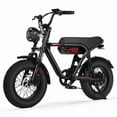 thumbnail image 1 of Actbest Blaze Retro Electric Bike for Adults, 16"x4.0 Fat Tire Vintage E‑Bicycle, 500W Hub Motor 28MPH（Peak 1500W）, 48V 13Ah Removable Battery, Dual Shock Absorption,Black & Red, 1 of 7