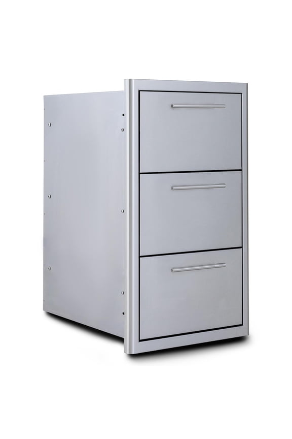 Blaze 16" Stainless Steel Triple Access Drawer with Soft Close LED Lighting