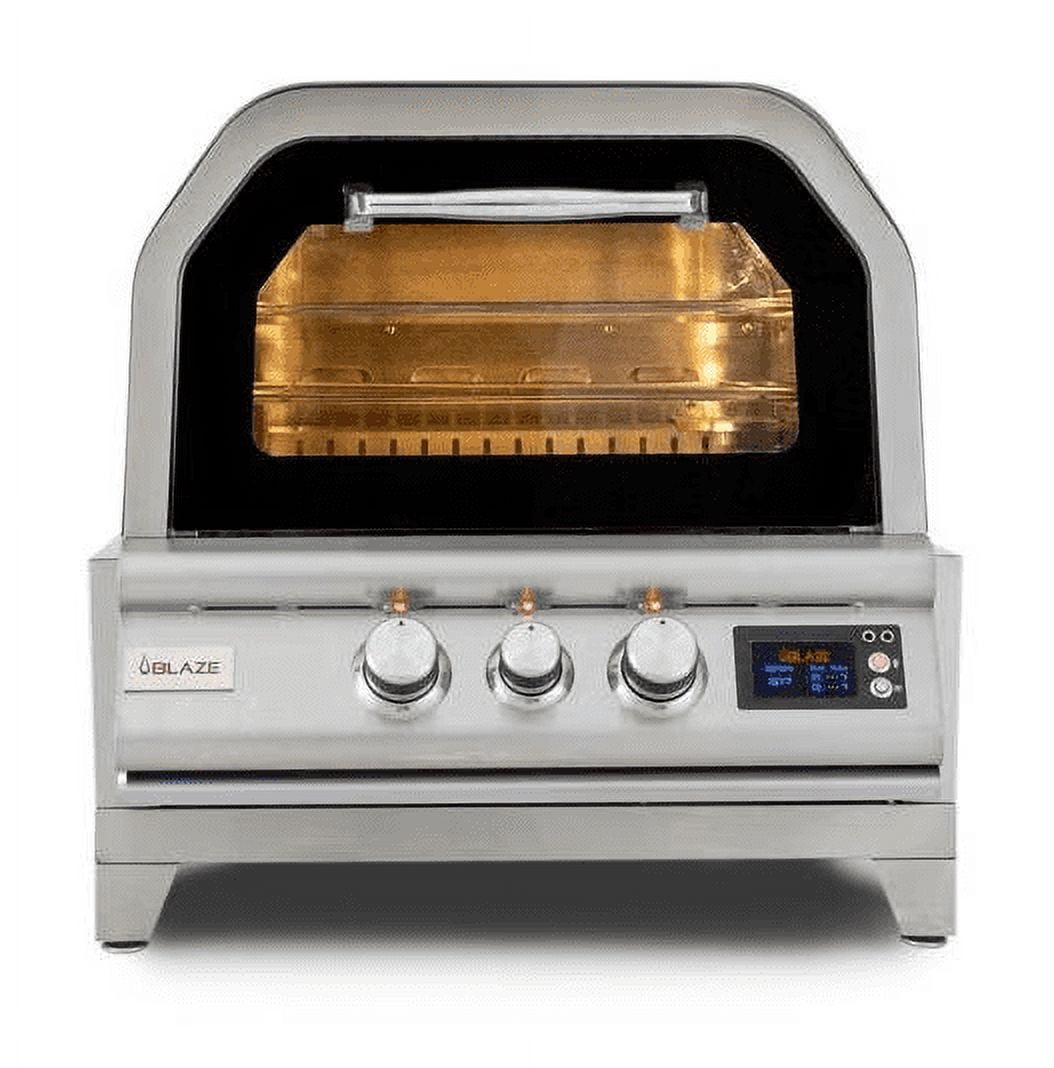 Blaze 26" Stainless Steel Built-In Gas Outdoor Pizza Oven with Rotisserie