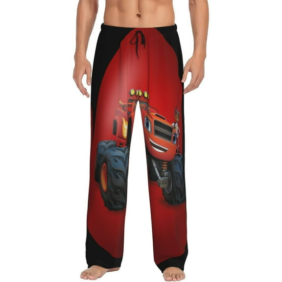Blaze And The Monster Machines Mens Pajama Pants Ultra Soft Comfy Lounge Sleep Pants Print Loose Casual Bottoms Loungewear