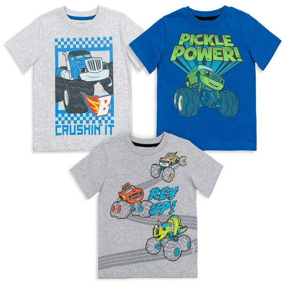 Blaze And The Monster Machines Pickle Crusher 3 Pack T-Shirts Toddler to Little Kid