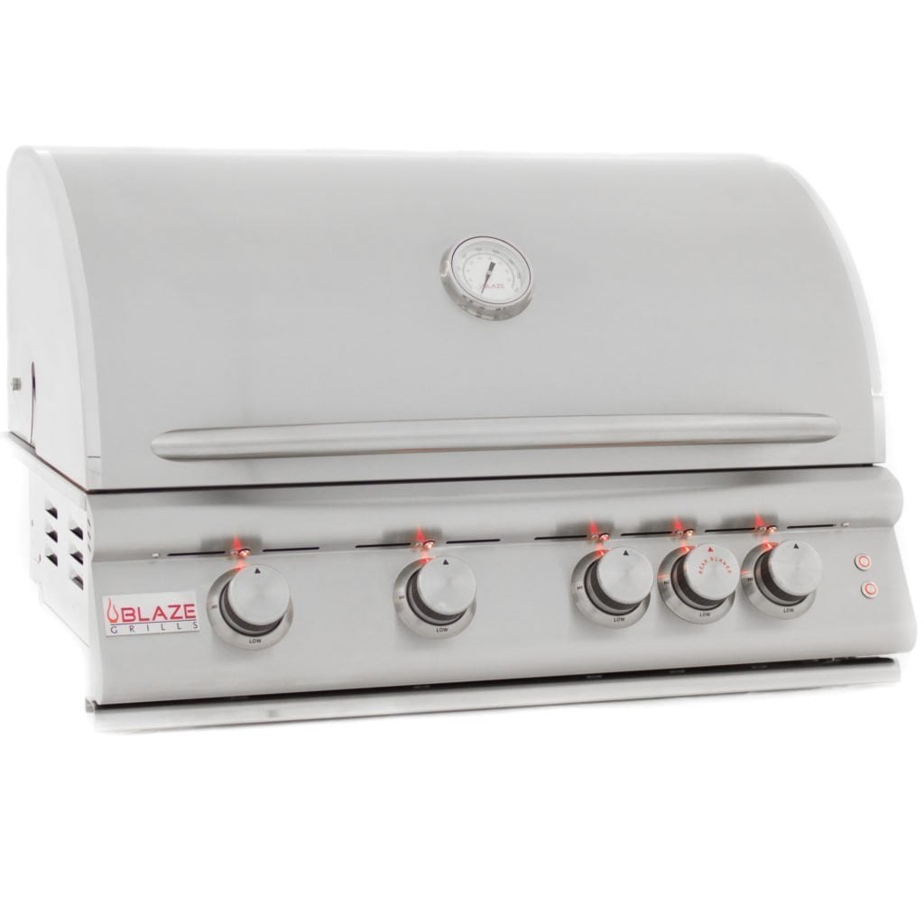 Blaze LTE 32-Inch 4-Burner Built-In Propane Gas Grill With Rear Infrared Burner & Grill Lights - BLZ-4LTE-LP