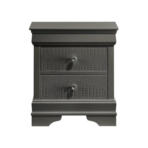 Blaze Modern Style 2-Drawer Night stand Made with Wood in Metallic Gray same as G150108708 (NJ inventory)