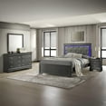 thumbnail image 1 of Blaze Modern Style Queen 4PC bedroom set  made with Wood & LED Headboard in Gray, 1 of 19