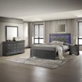 thumbnail image 1 of Blaze Modern Style Twin 4PC bedroom set made with Wood & LED Headboard in Gray, 1 of 19