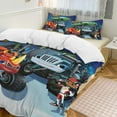 thumbnail image 1 of Blaze And The Monster Machines Duvet Cover Bedding Set Cartoon Print Soft Quilt Cover 3 Pieces, 1 Comforter Cover & 2 Pillowcases for Kids Teens Boys Girls Room Decor 90"x90", 1 of 8