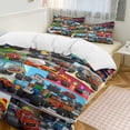 thumbnail image 1 of Blaze And The Monster Machines Duvet Cover Bedding Set Cartoon Print Soft Quilt Cover 3 Pieces, 1 Comforter Cover & 2 Pillowcases for Kids Teens Boys Girls Room Decor 90"x90", 1 of 8