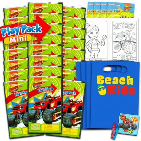 Blaze and the Monster Machines Mini Party Favors Set for Kids - Bundle with 24 Mini Grab n Go Play Packs with Coloring Pages, Stickers and More (Blaze and the Monster Machines Birthday Party Supplies)